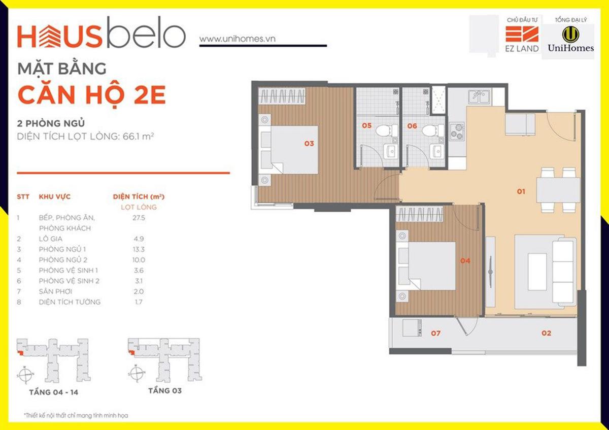 Thiết kế căn hộ 2E Hausbelo