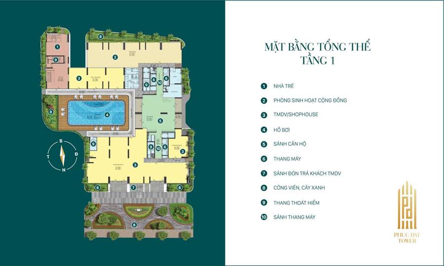 Mặt bằng căn hộ Phúc Đạt Tower