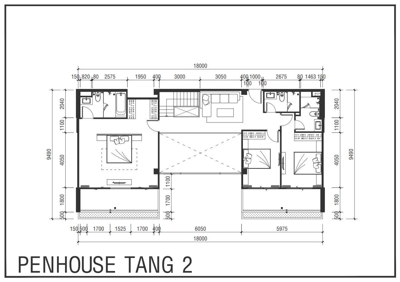 Căn hộ Fiato Premier Thủ Đức 182 Thiết kế Penhouse Tầng 2 Fiato Premier