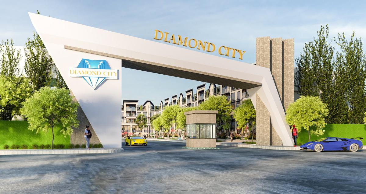 Cổng dự án khu dân cư Quốc Linh Diamond City