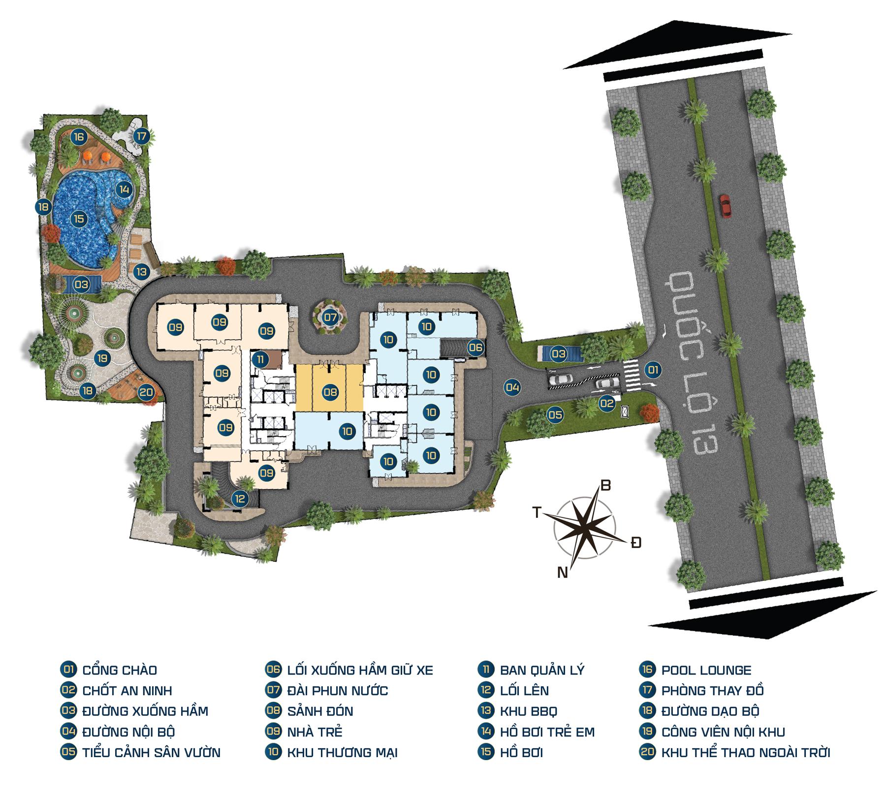 Mặt bằng tầng tiện ích Diamond Boulevard