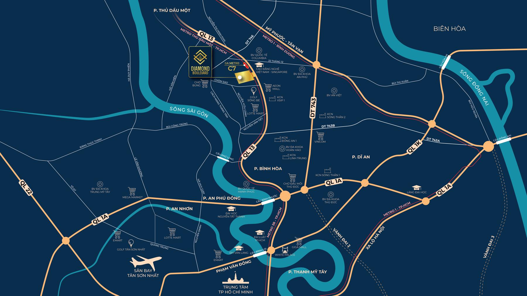 Vị trí dự án Diamond Boulevard