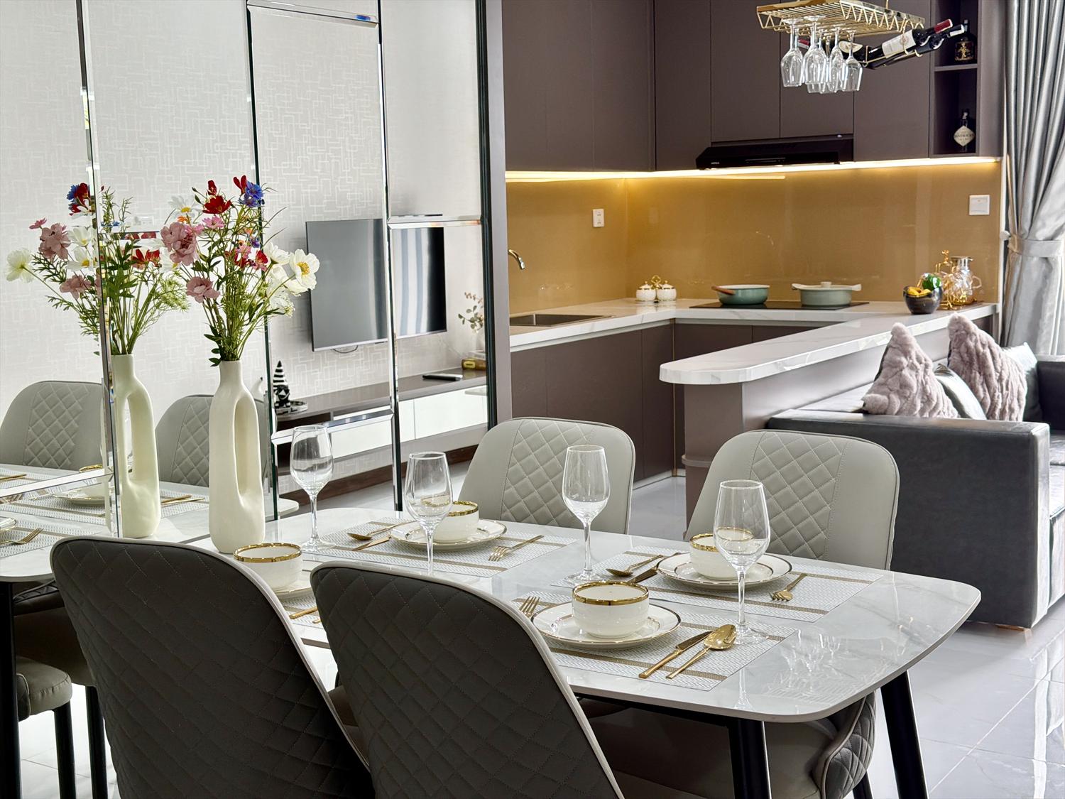 Hình ảnh bàn giao full nội thất căn hộ 3 phòng ngủ Diamond Boulevard