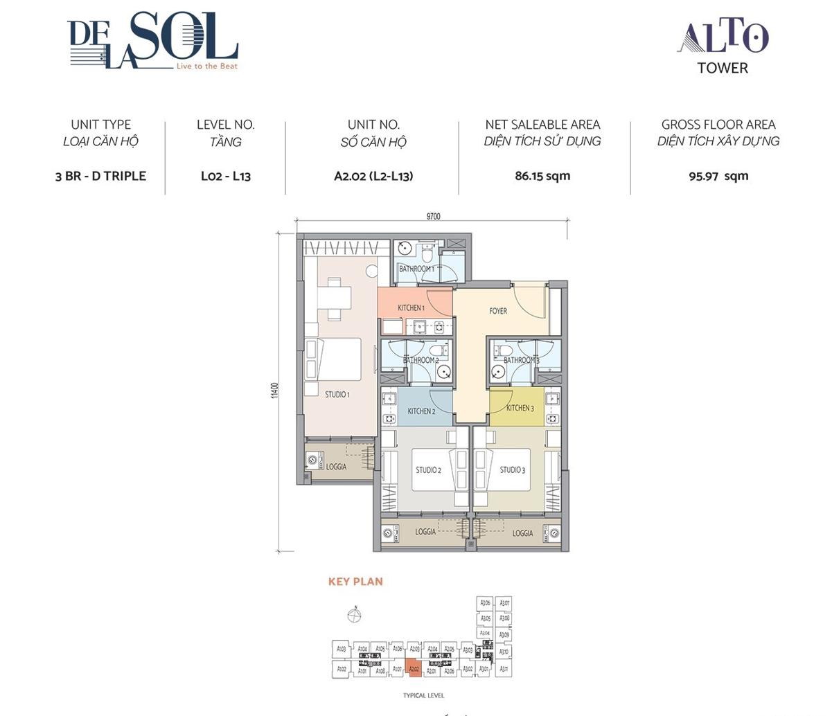Thiết kế căn hộ dự án De La Sol Quận 4