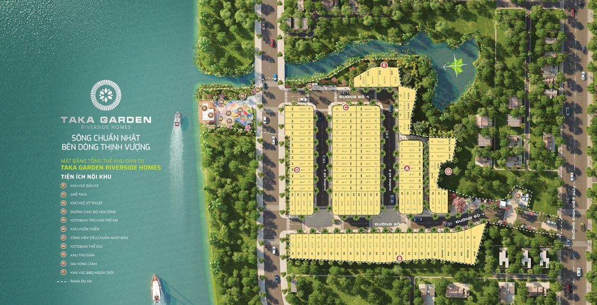 Mặt bằng dự án Taka Garden Riverside Homes