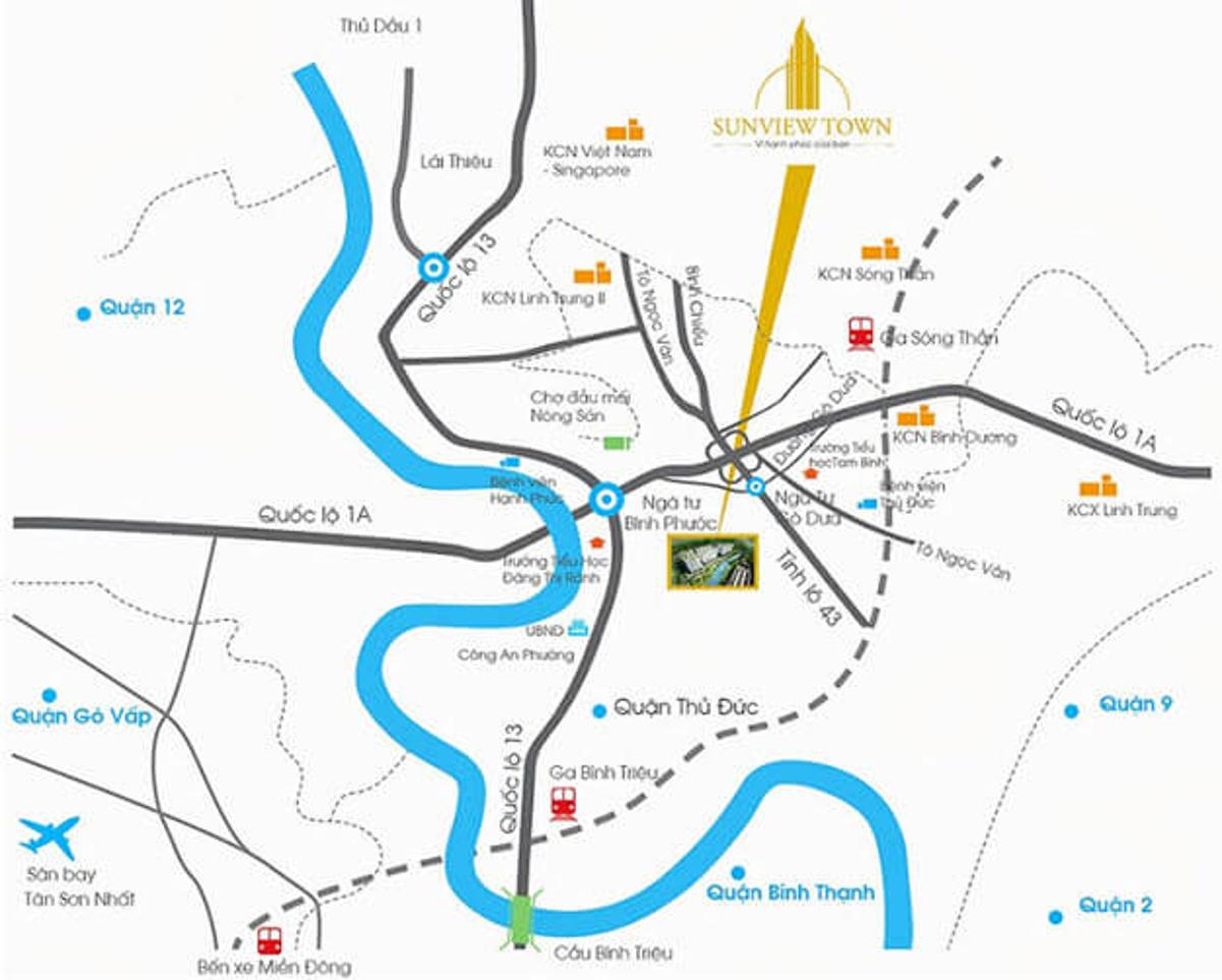 Vị trí dự án Sunview Town 