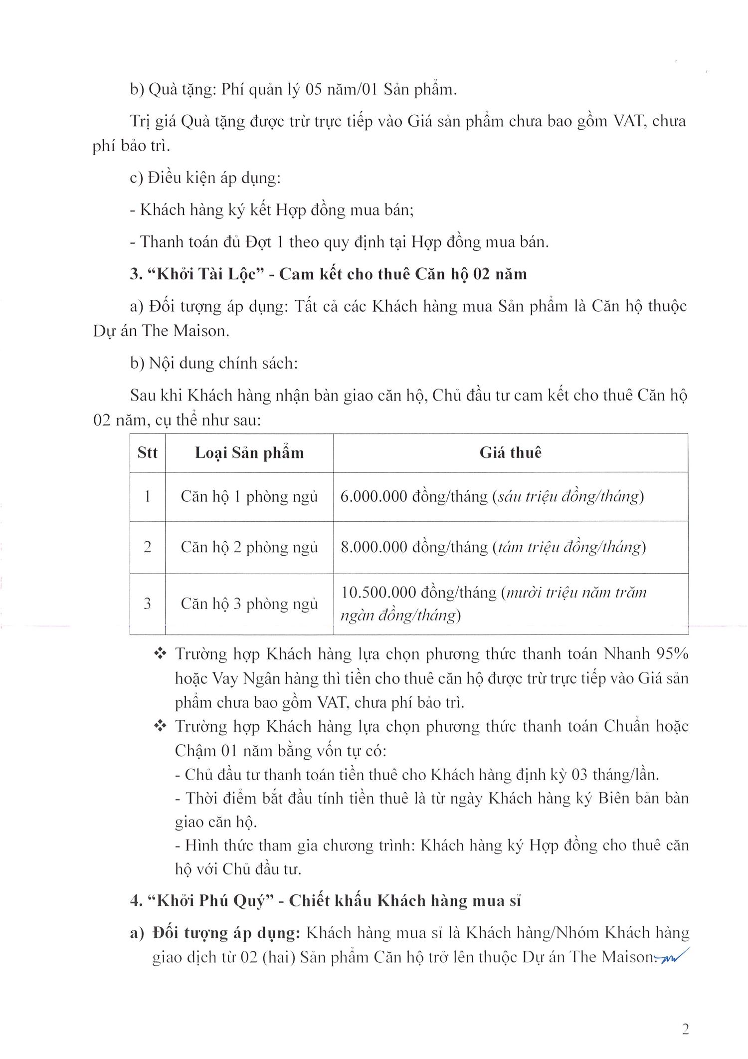 The Maison Bình Dương Chính sách & thanh toán The Maison