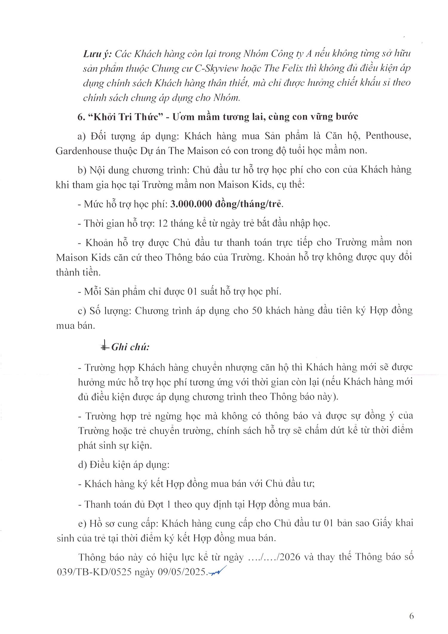 The Maison Bình Dương Chính sách & thanh toán The Maison