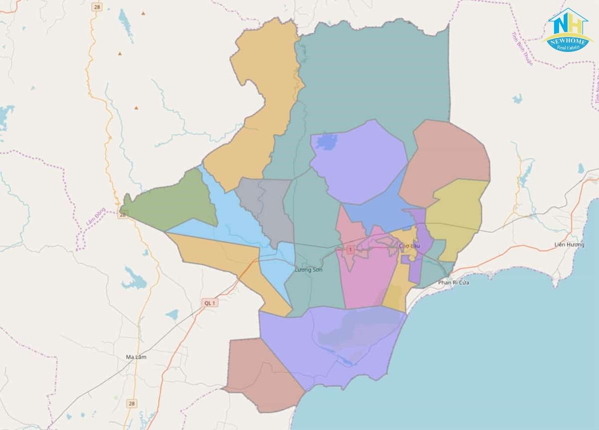 Bản đồ hành chính huyện Bắc Bình