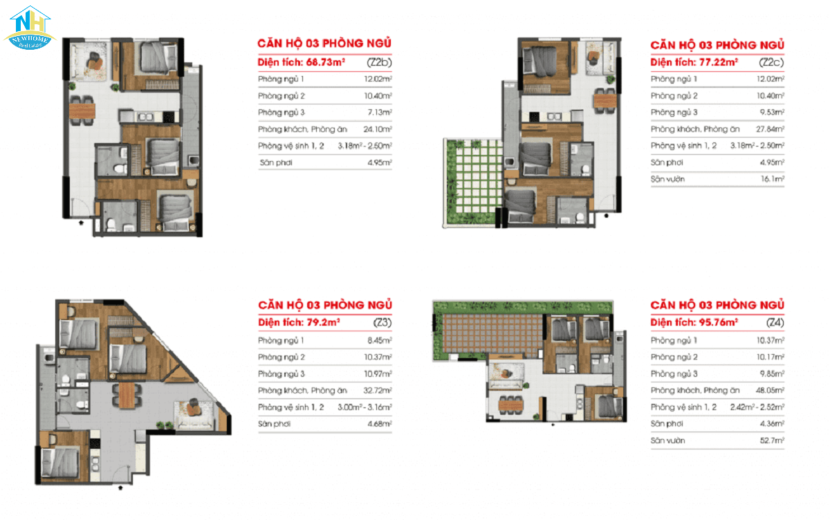 Mặt bằng căn hộ 2 phòng ngủ căn hộ chung cư Marina Tower