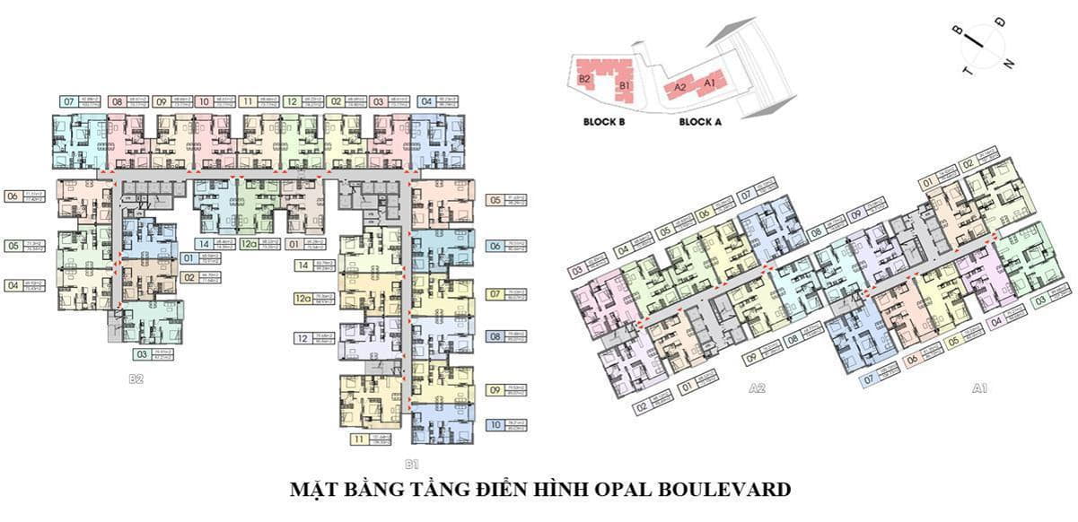 Mặt bằng dự án căn hộ chung cư Opal Boulevard