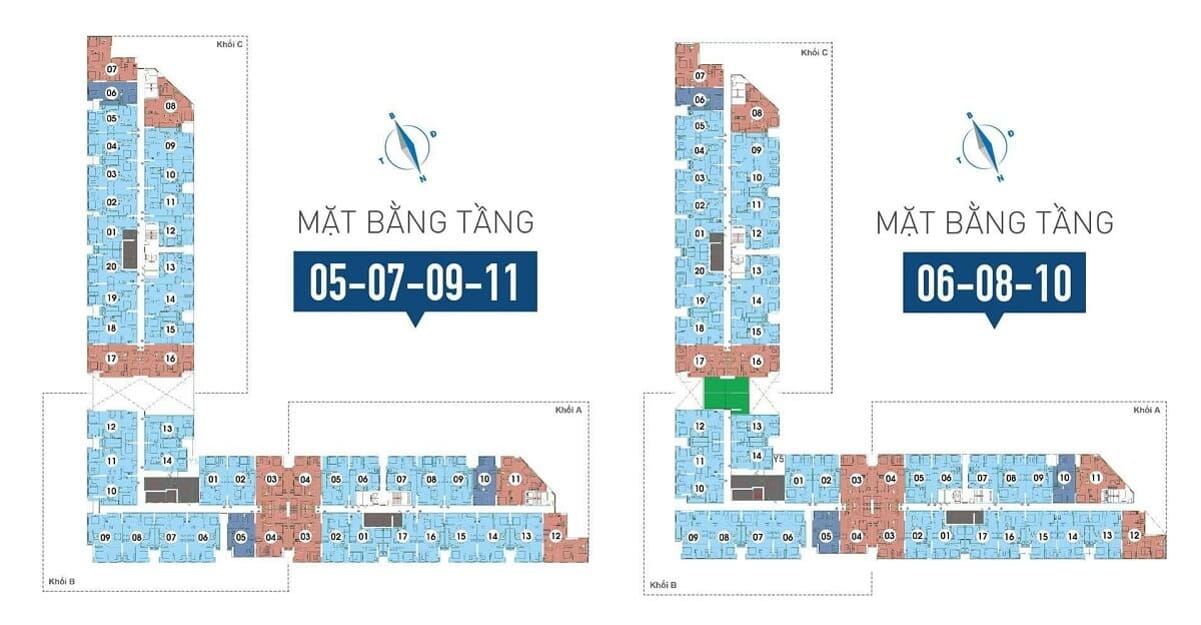 Mặt bằng căn hộ chung cư Marina Tower