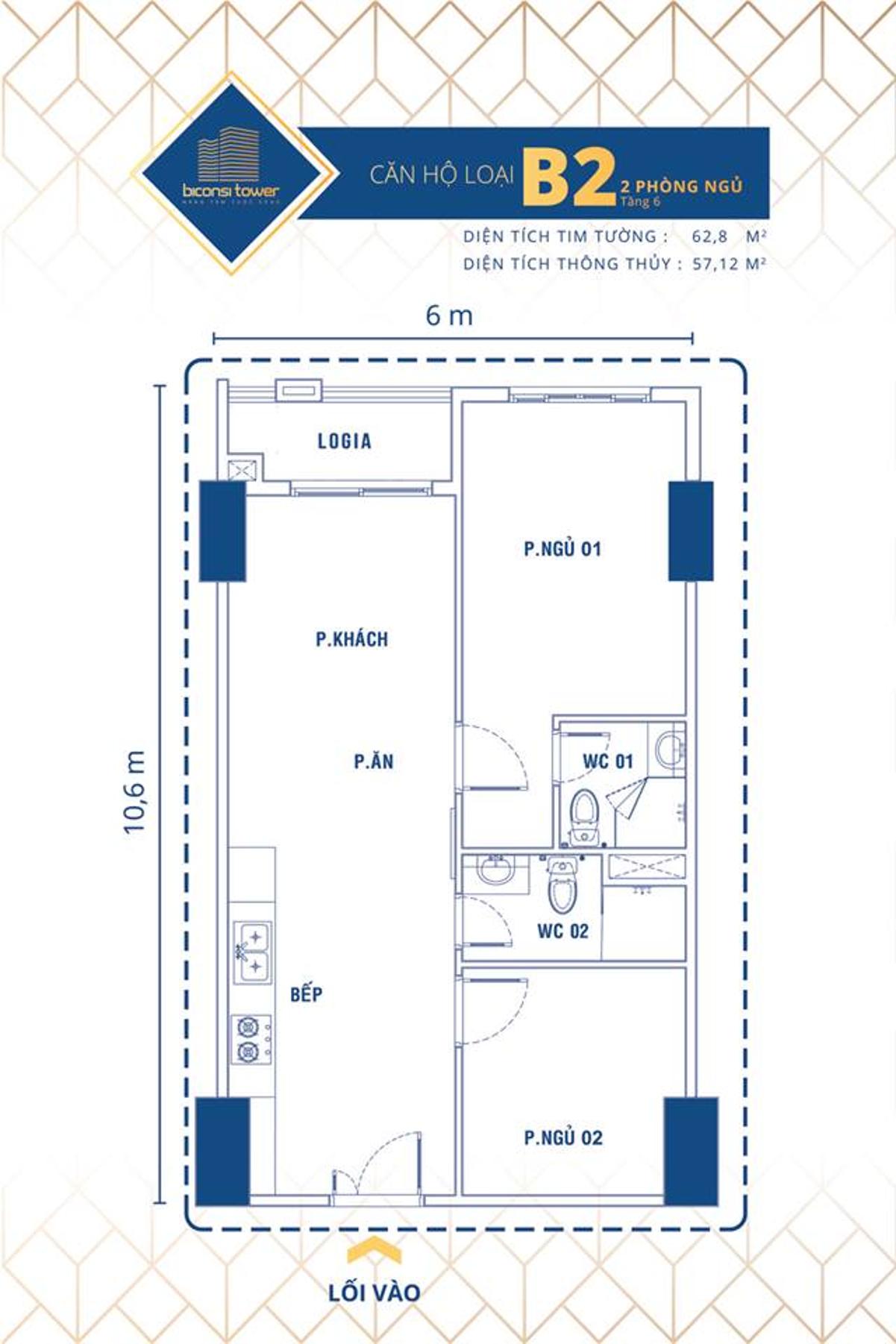 Thiết kế căn hộ dự án Biconsi Tower