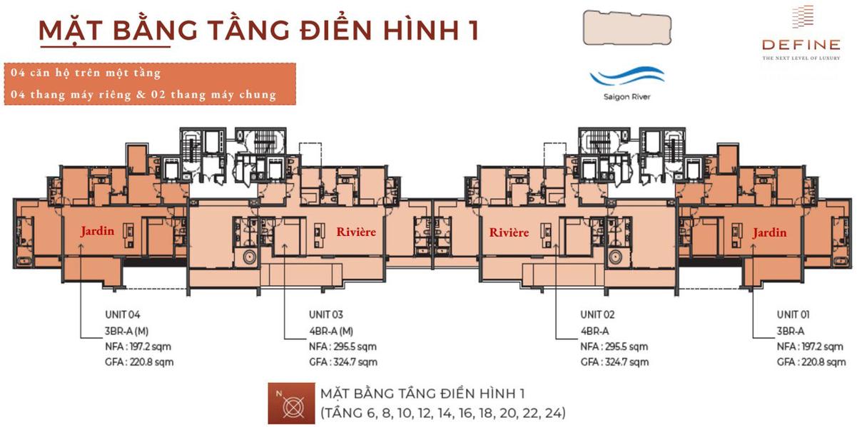 Mặt bằng dự án Define Quận 2