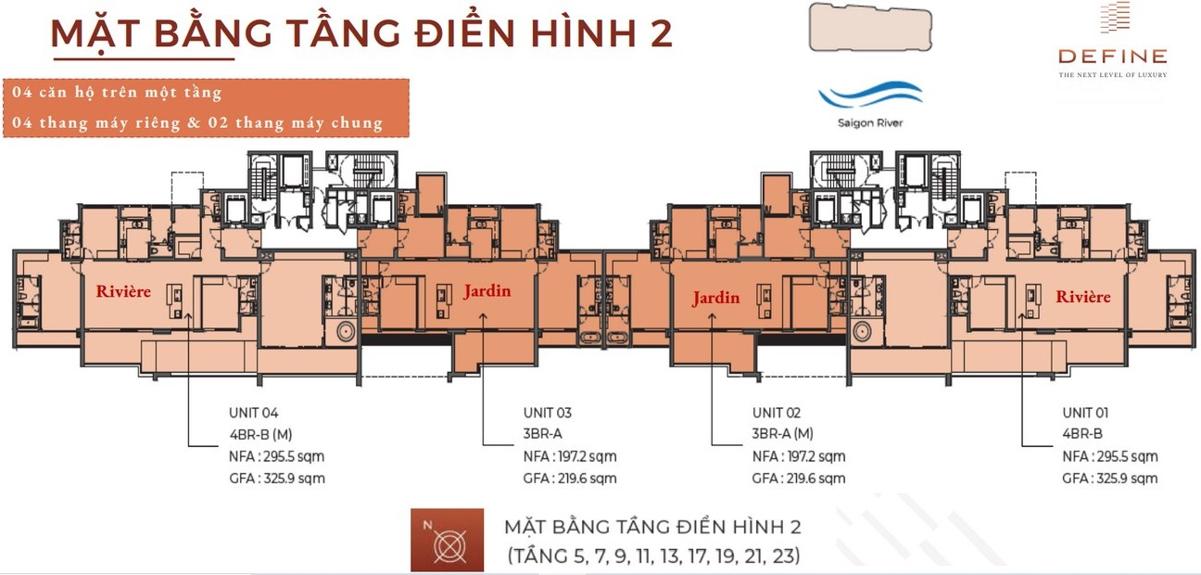 Mặt bằng dự án Define Quận 2