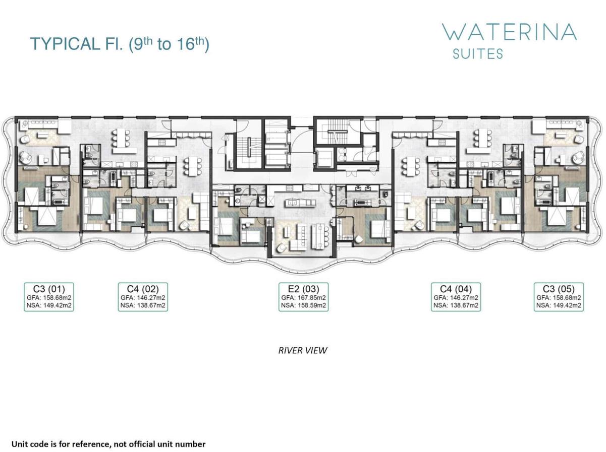 Mặt bằng dự án Waterina Suites