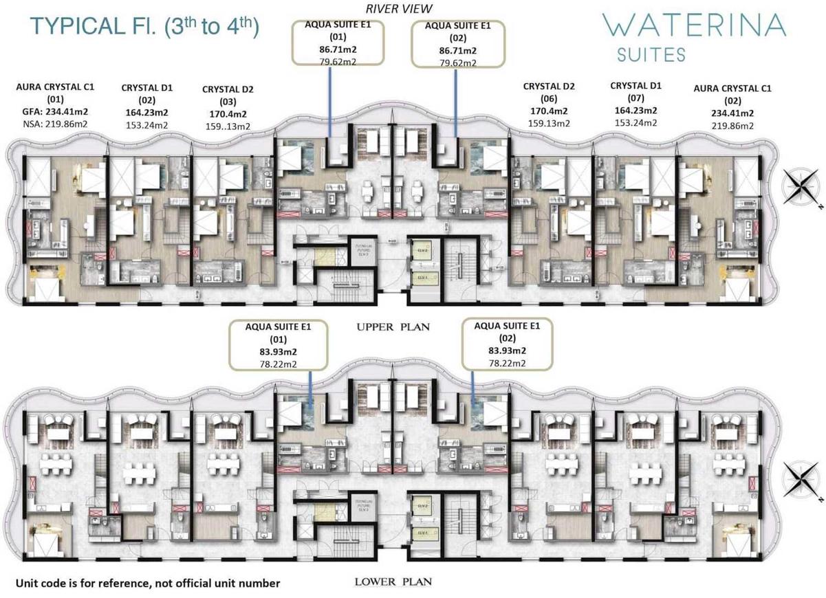 Mặt bằng dự án Waterina Suites