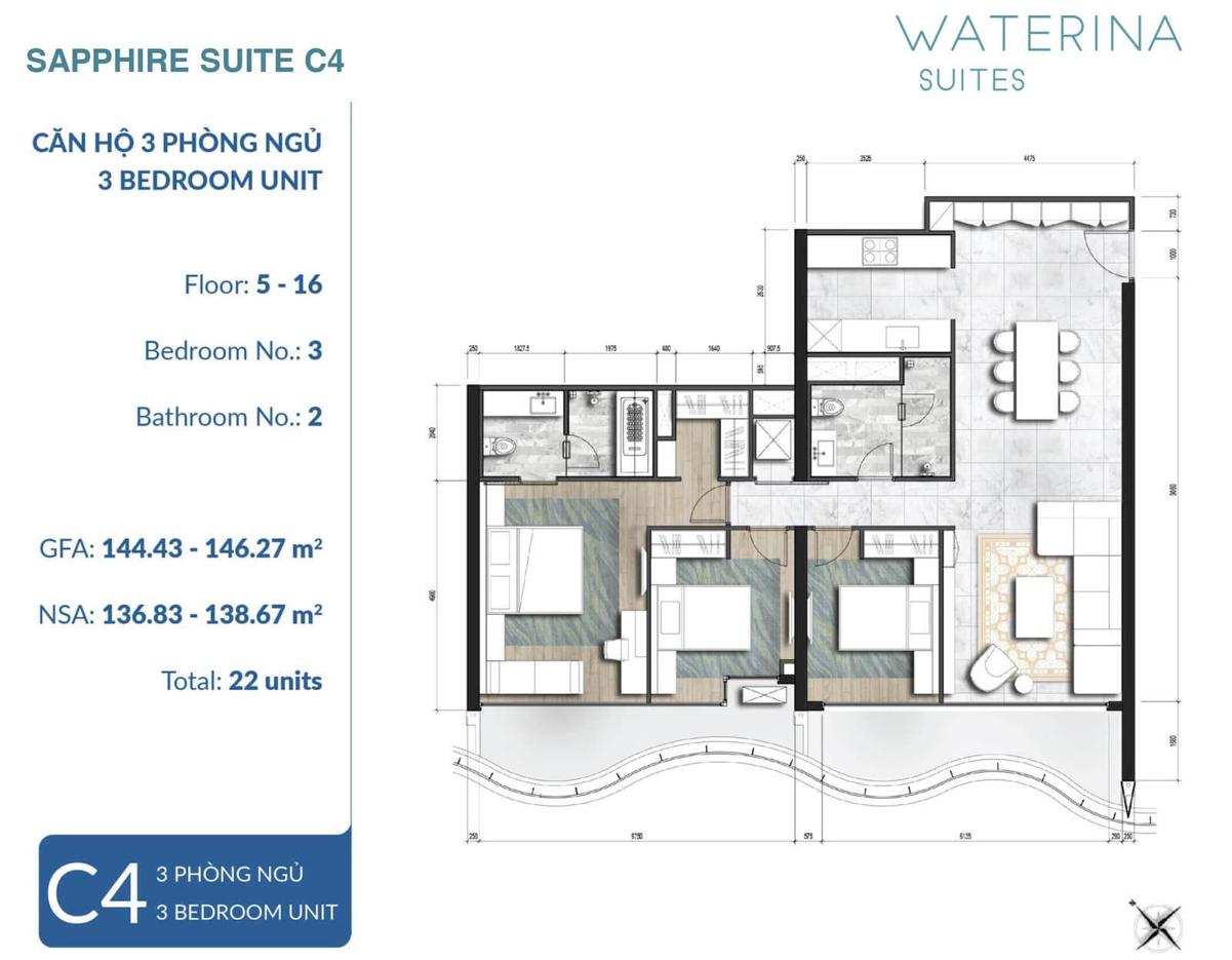 Thiết kế dự án Waterina Suites