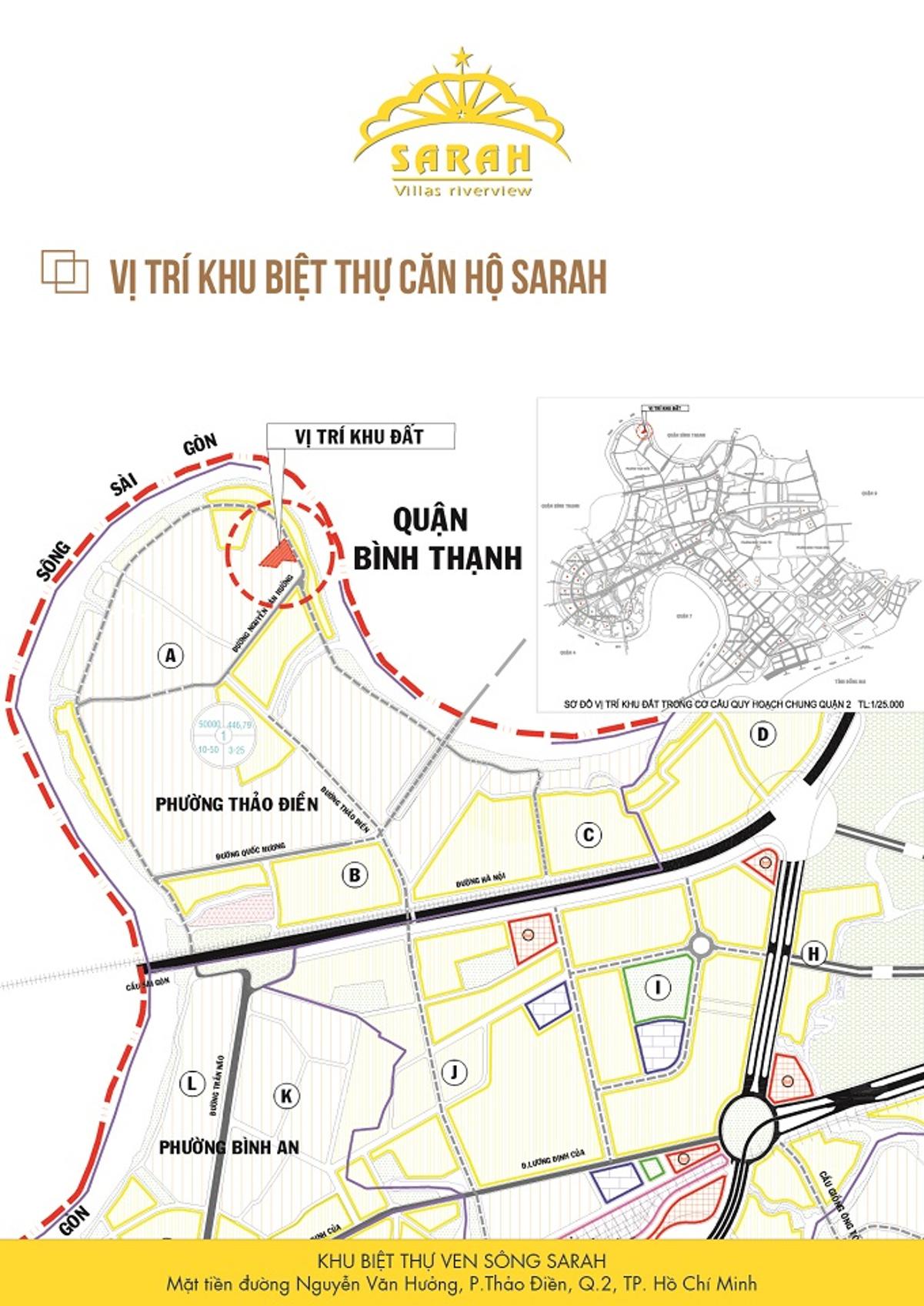 Vị trí dự án biệt thự Sarah Thảo Điền