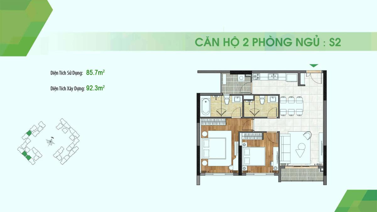 Thiết kế căn hộ Sadora Apartment Quận 2