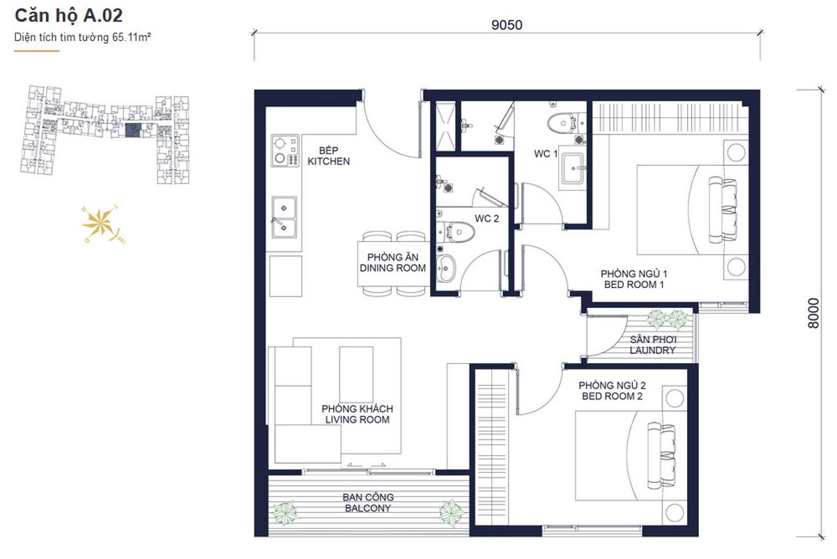 Thiết kế căn hộ dự án Masteri Millennium Quận 4