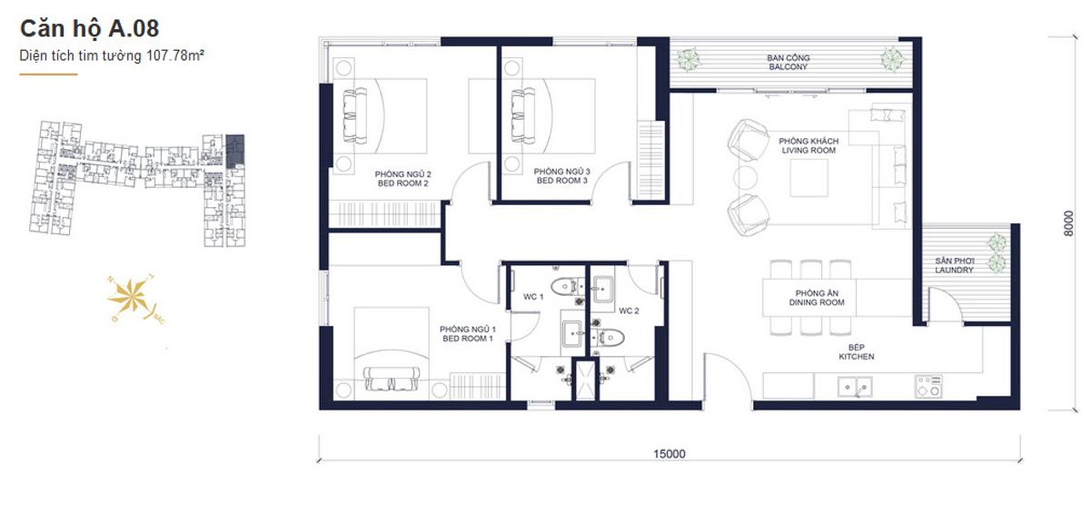 Thiết kế căn hộ dự án Masteri Millennium Quận 4