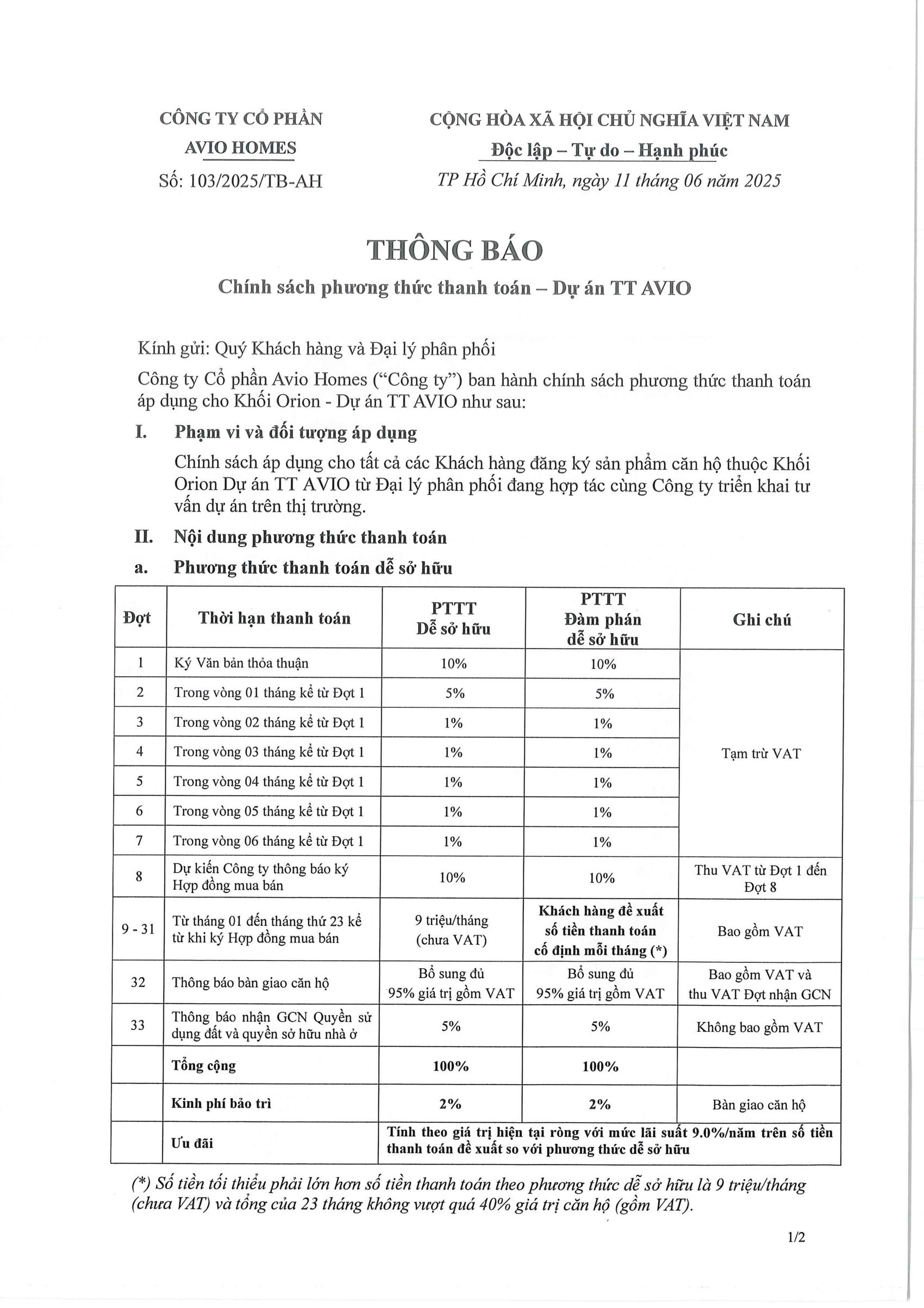 TT Avio Phương thức thanh toán Block Orion TT AVIO