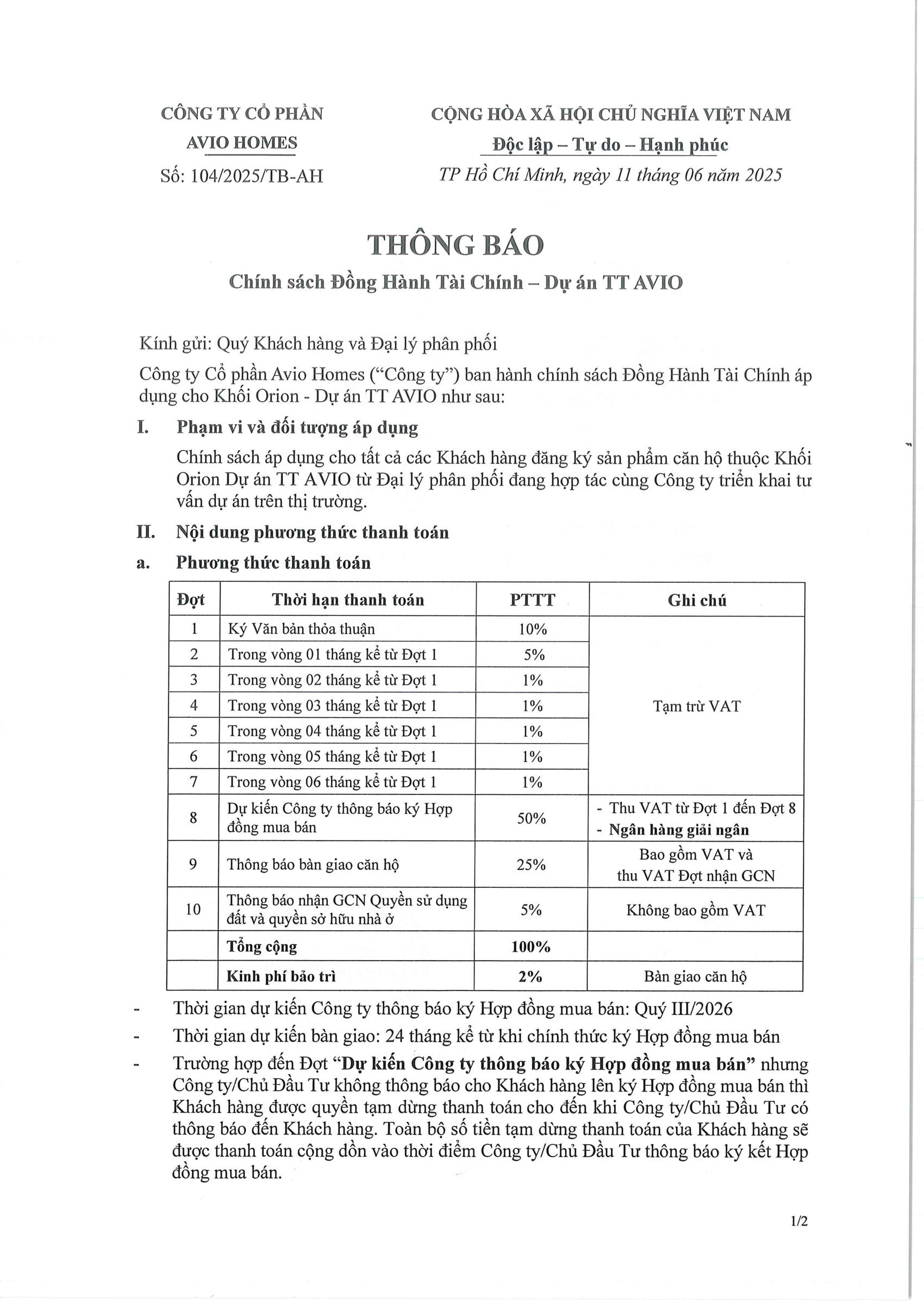 TT Avio Phương thức thanh toán Block Orion TT AVIO