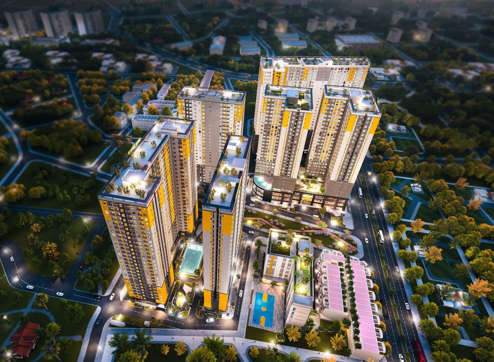 Phối cảnh tháp Green Emerald Bcons City