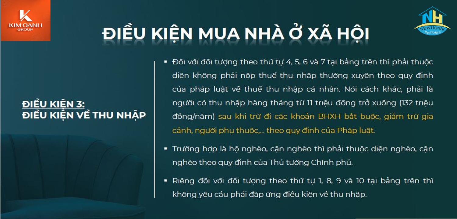 Điều kiện mua nhà ở xã hội K-Home New City