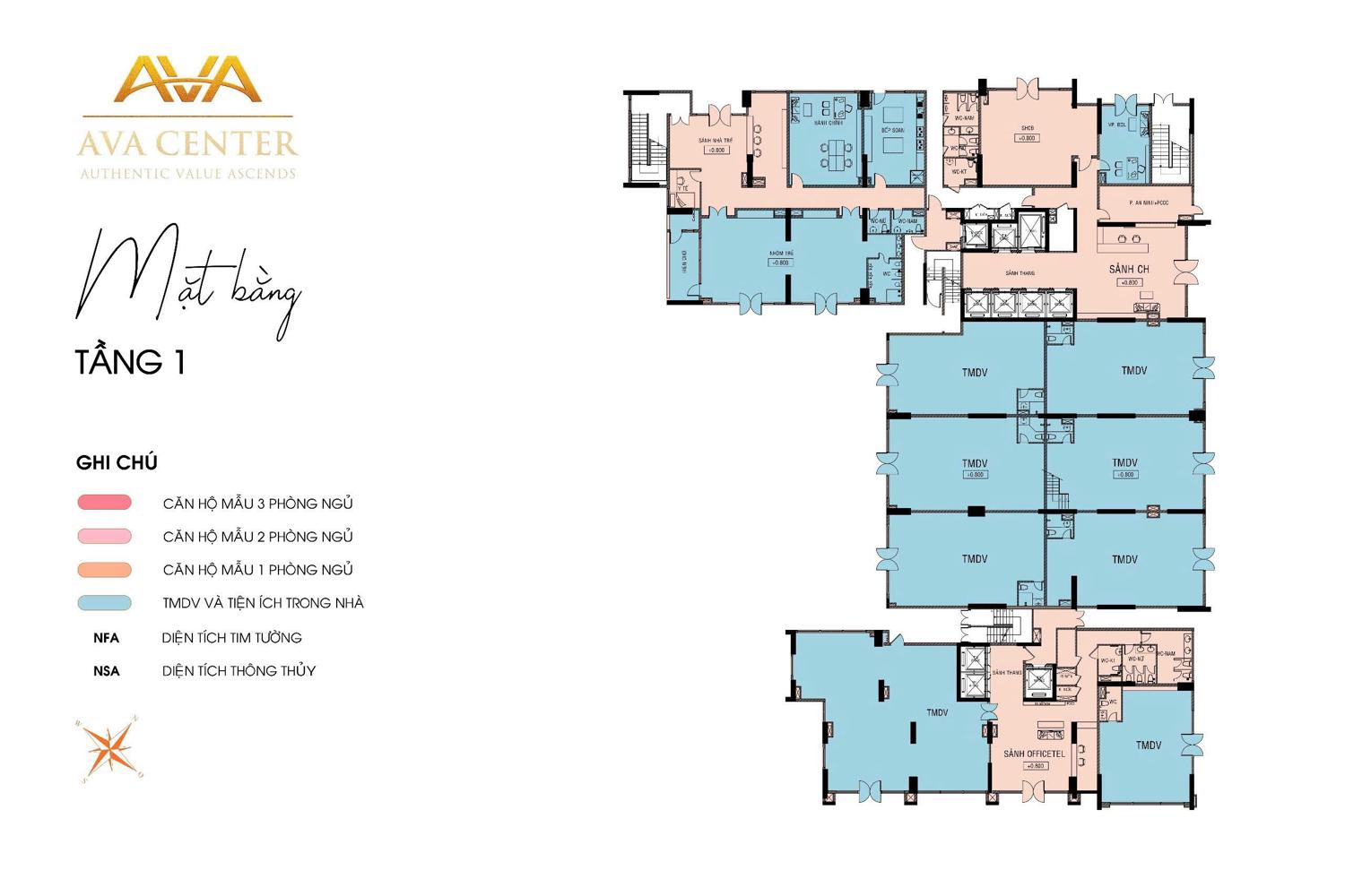 Mặt bằng & thiết kế Ava Center