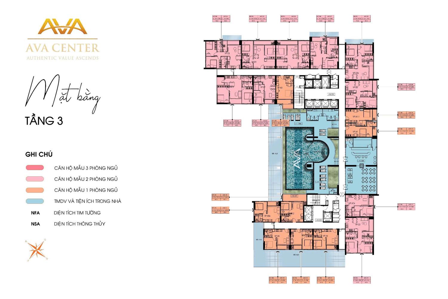 Mặt bằng & thiết kế Ava Center