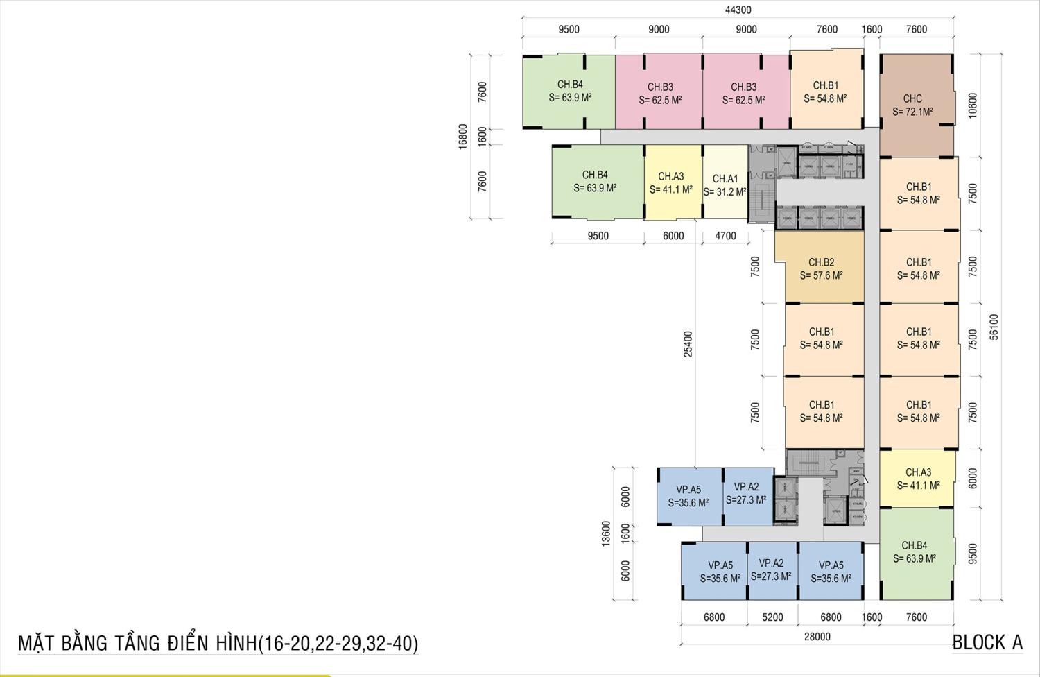 Mặt bằng & thiết kế Ava Center