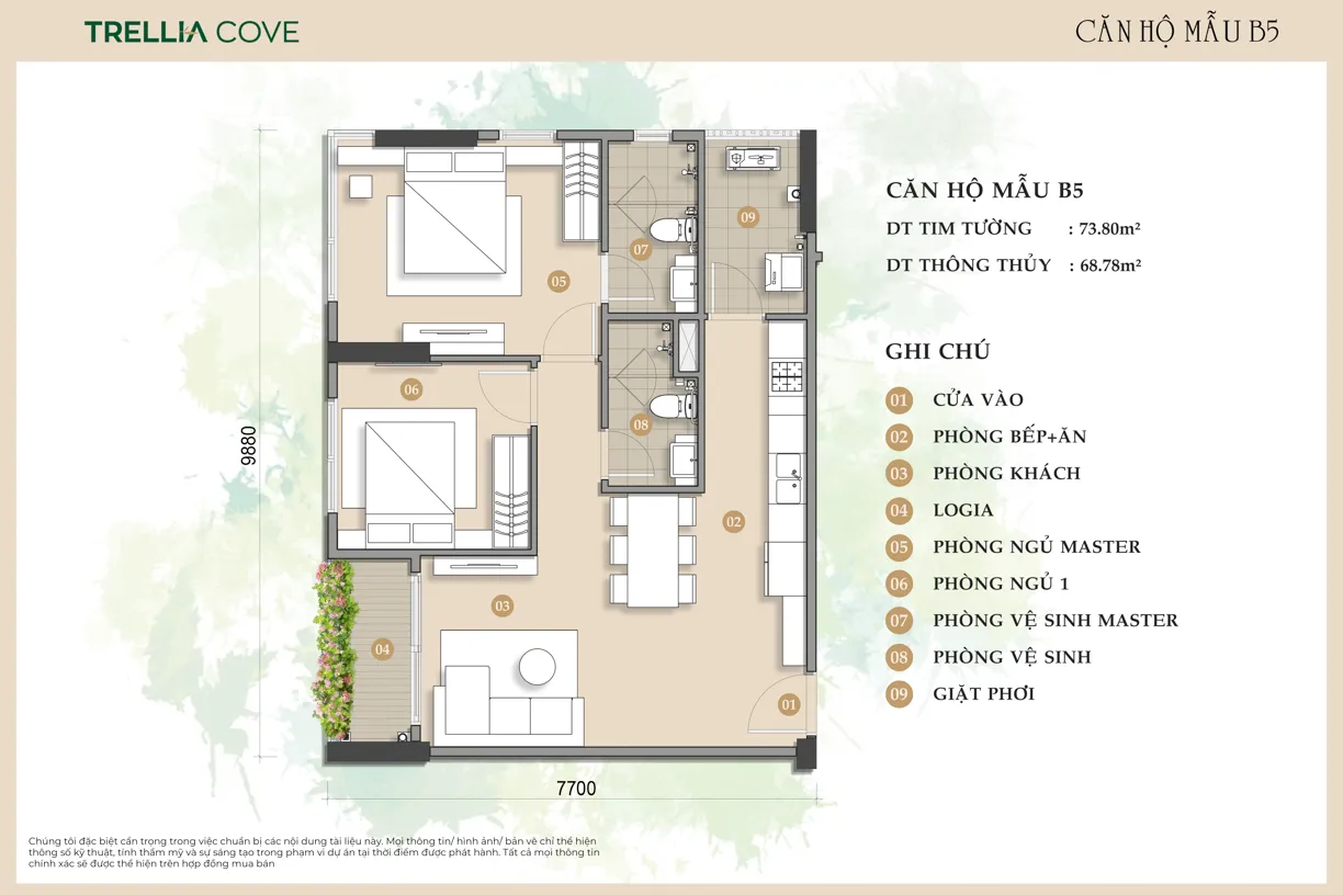 Trellia Cove Thiết kế căn hộ dự án Trellia Cove