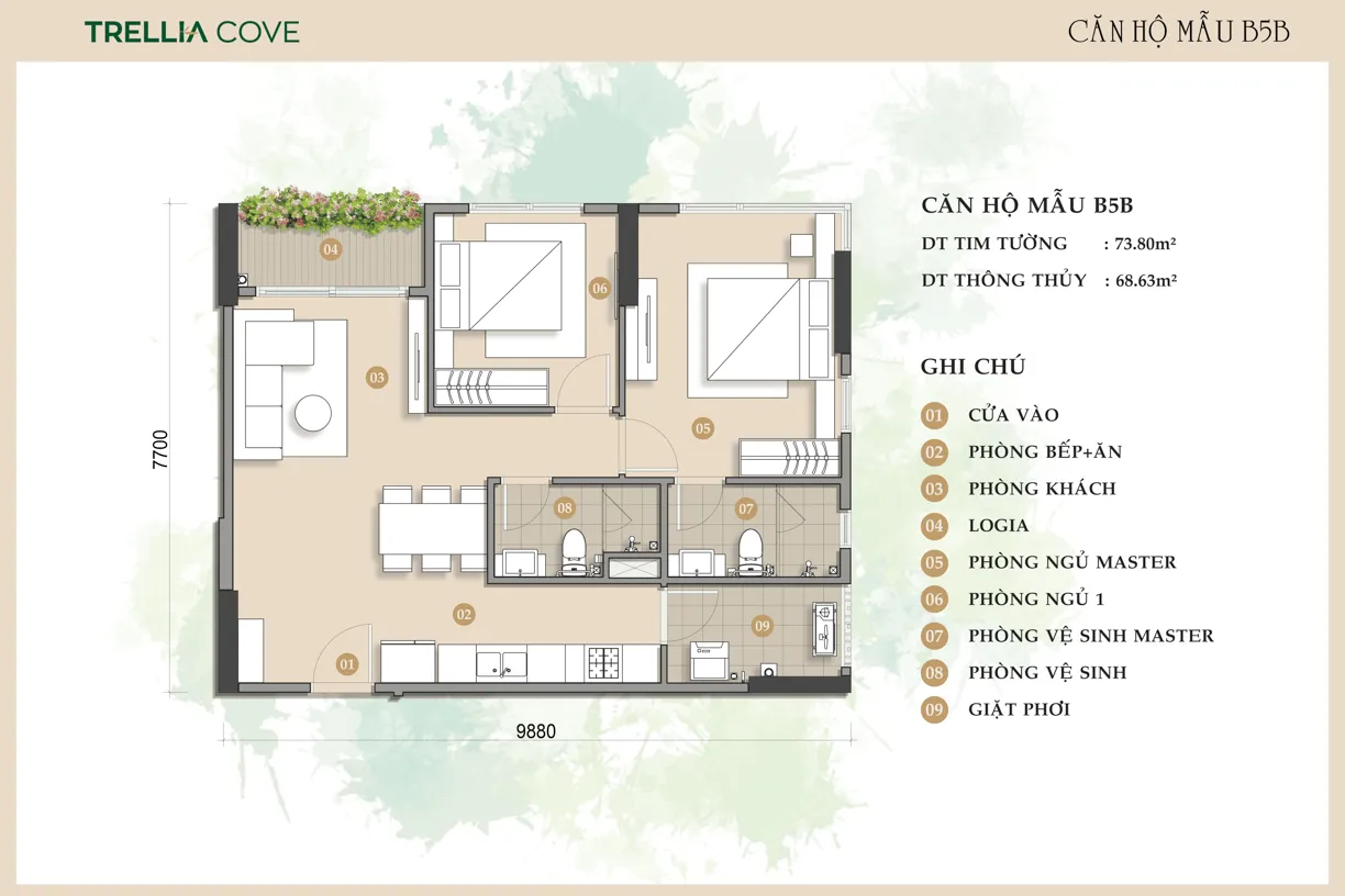 Trellia Cove Thiết kế căn hộ dự án Trellia Cove