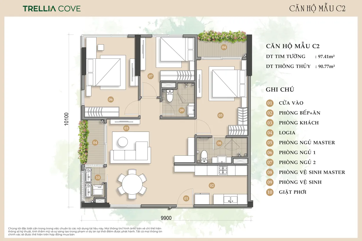 Trellia Cove Thiết kế căn hộ dự án Trellia Cove