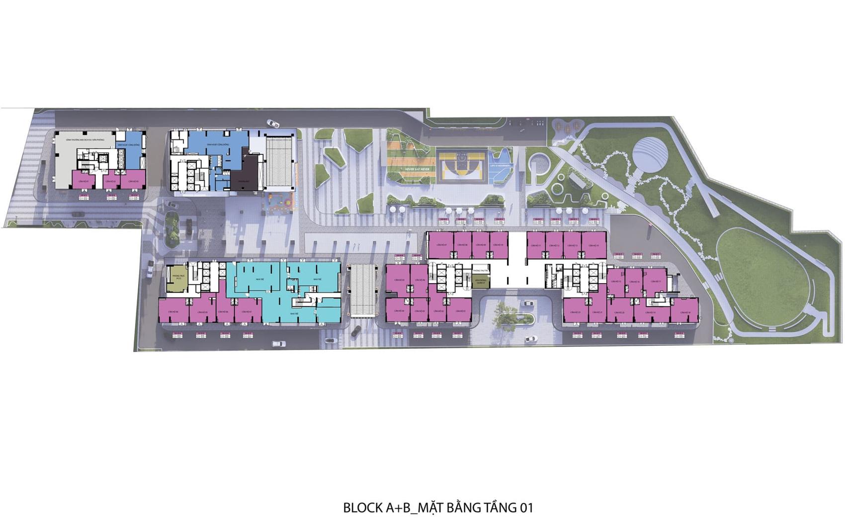 Mặt bằng & thiết kế Bcons Newsky