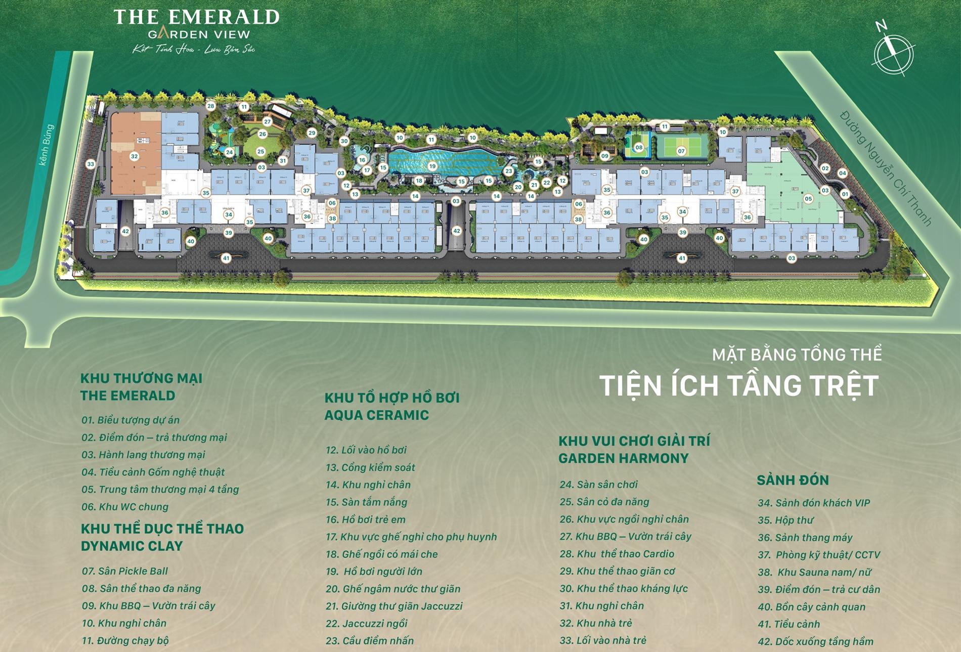 Mặt bằng tầng 1 The Emerald Garden View