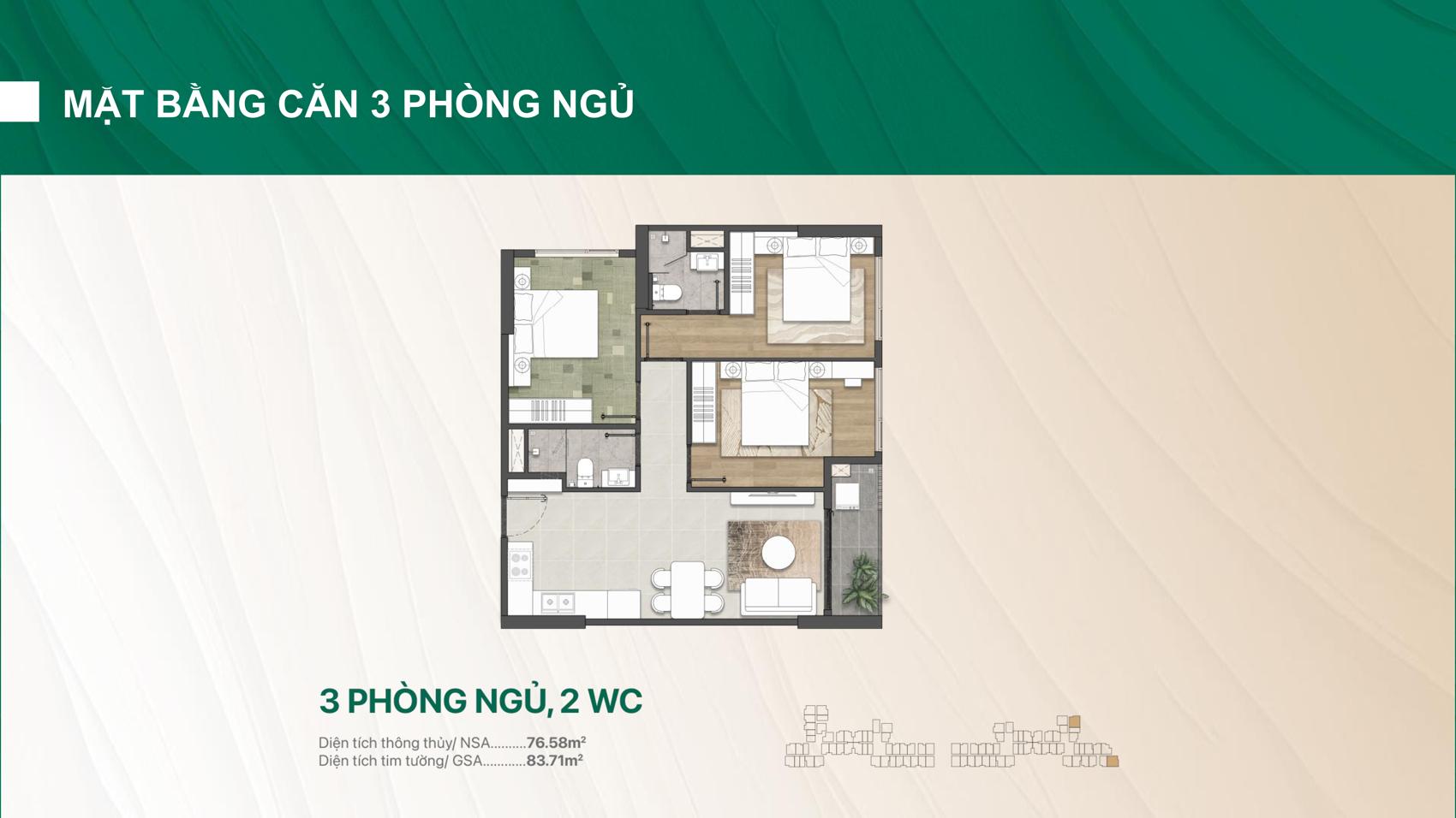 Thiết kế 3PN The Emerald Garden View