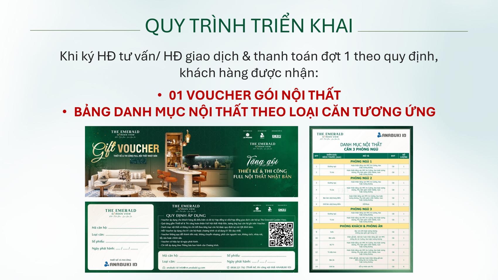 Dự án Chương trình tặng nội thất Emerald Garden View chi tiết