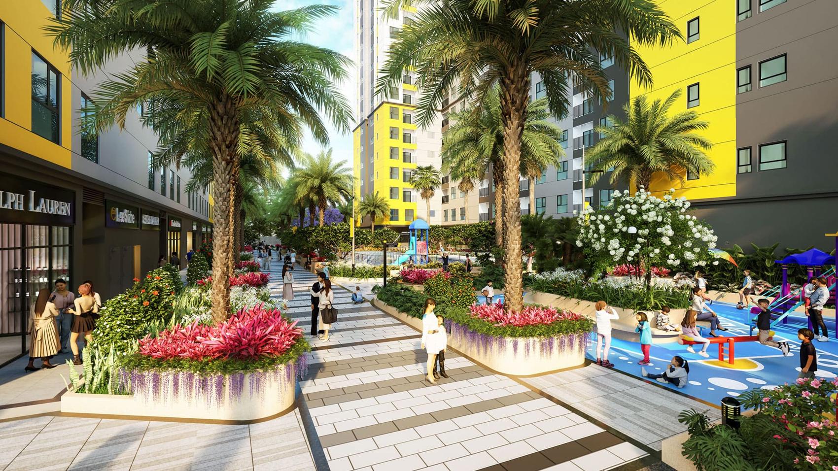 Tiện ích nội khu phong phú Bcons Newsky