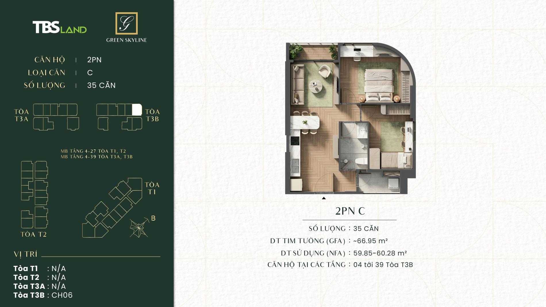 Thiết kế căn hộ Green Skyline
