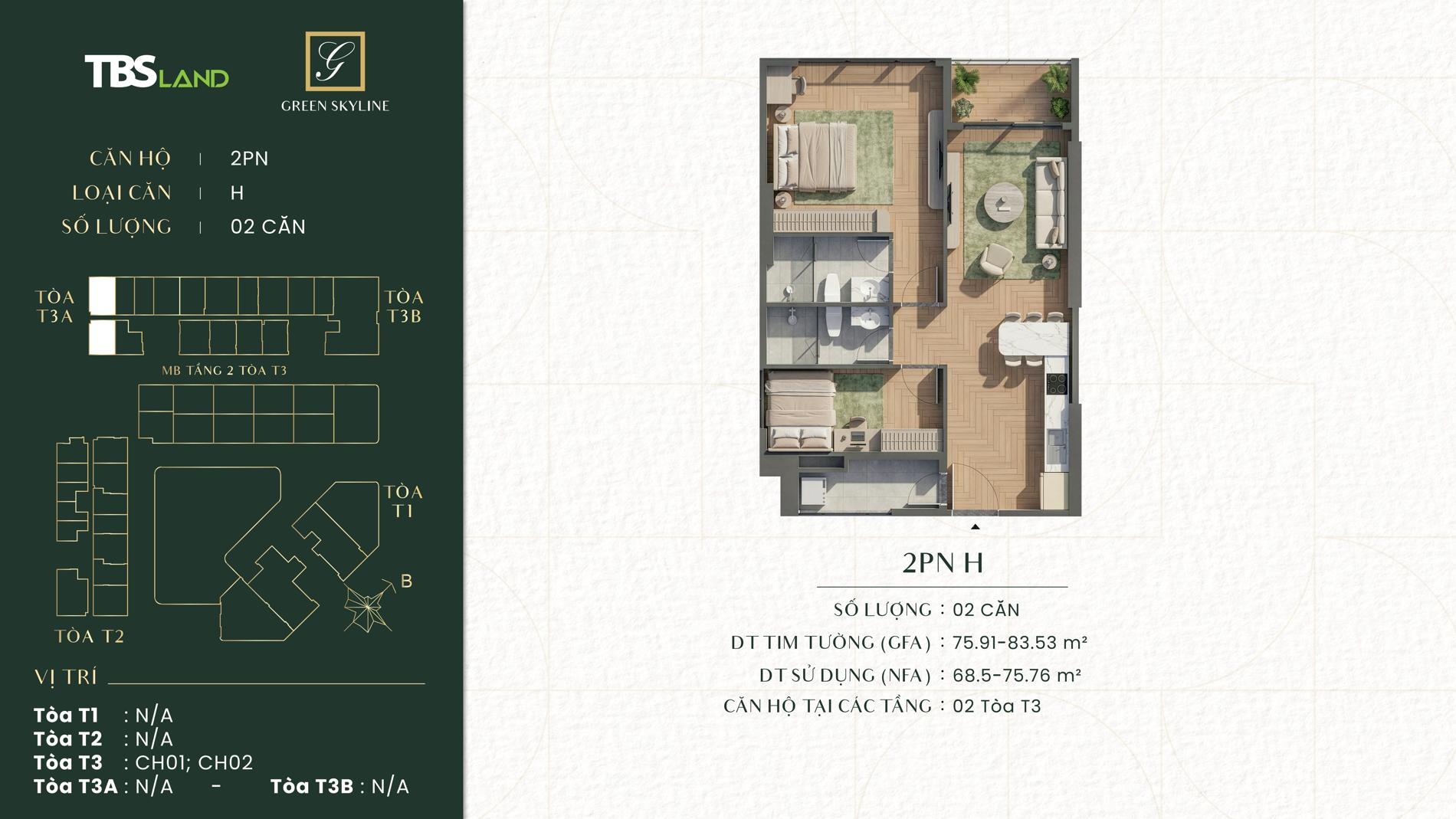 Thiết kế căn hộ Green Skyline