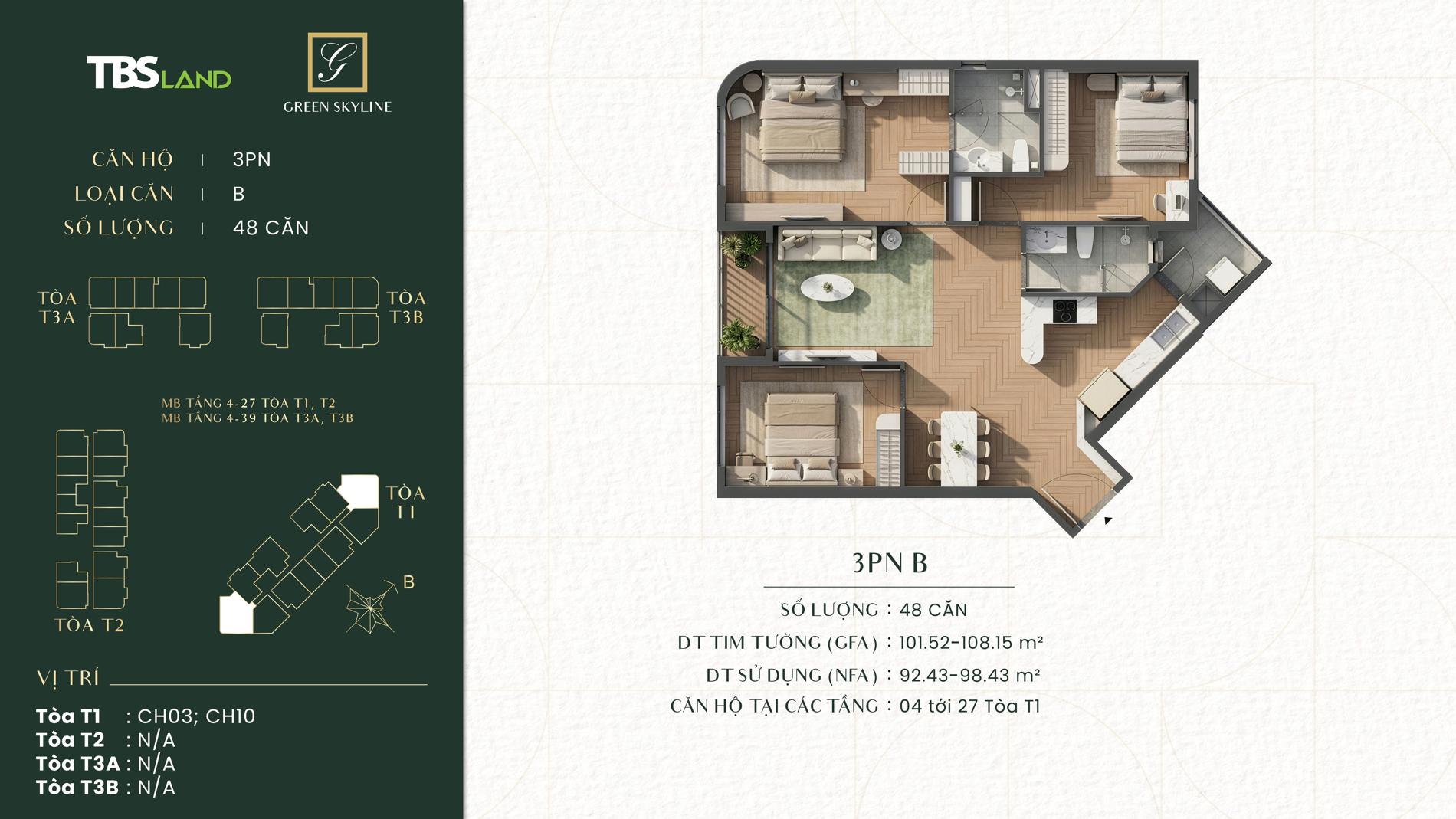 Thiết kế căn hộ Green Skyline