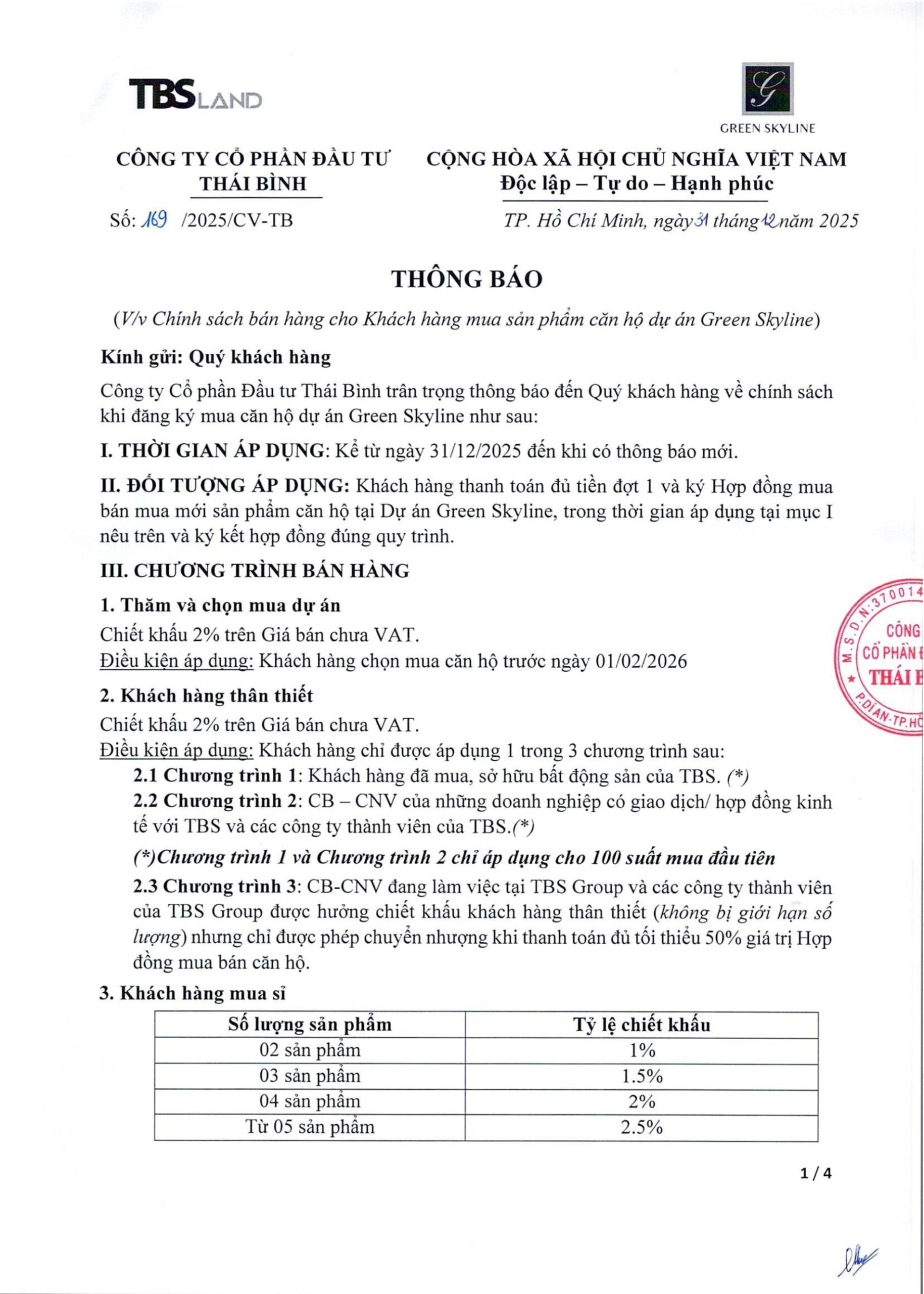 Chính sách & PTTT Greeb Skyline