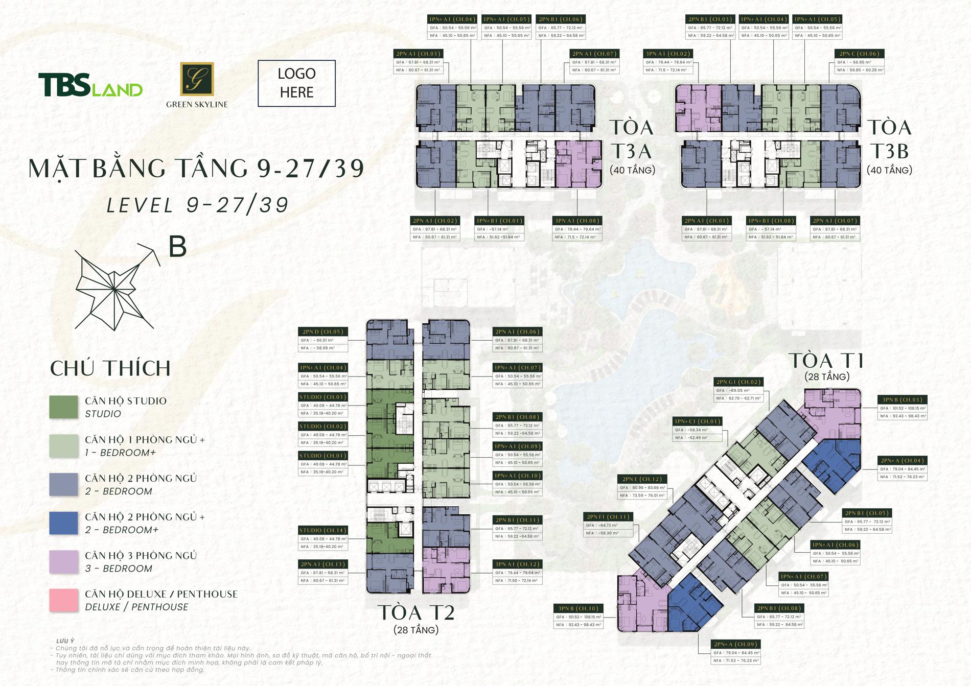 Mặt bằng & thiết kế Green Skyline