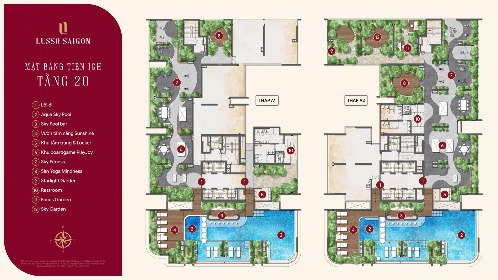 Lusso Saigon Mặt bằng tầng 20 Lusso Saigon