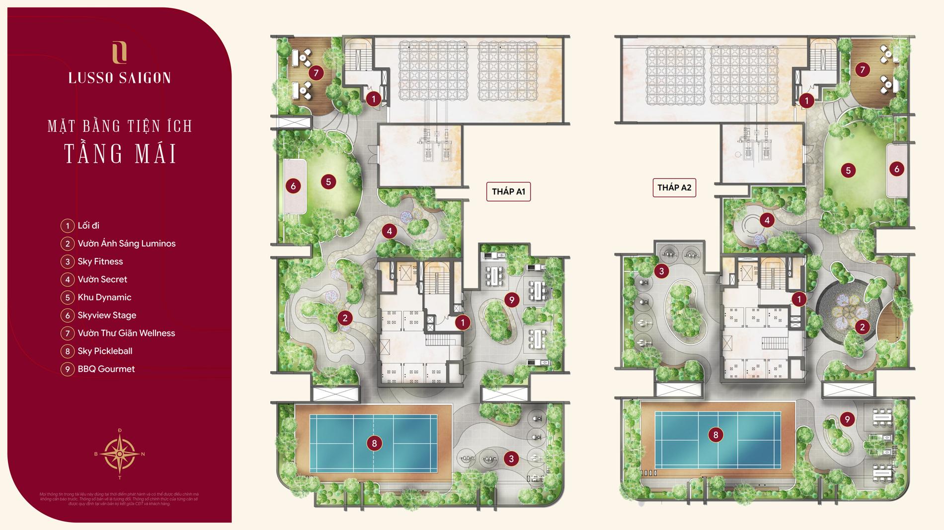 Lusso Saigon Mặt bằng tầng mái Lusso Saigon