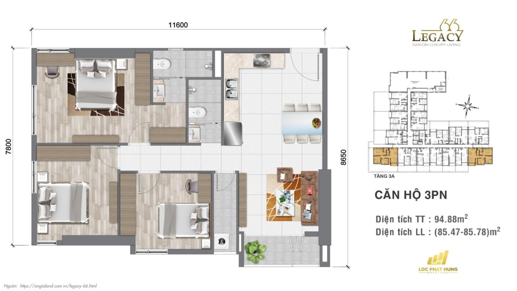 Mặt bằng & thiết kế Legacy 66