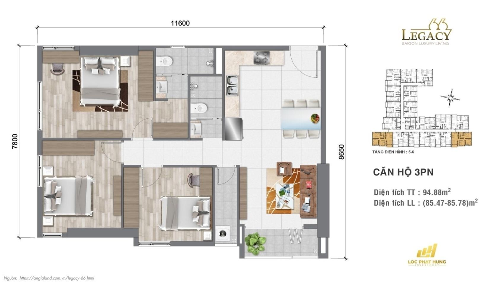 Mặt bằng & thiết kế Legacy 66